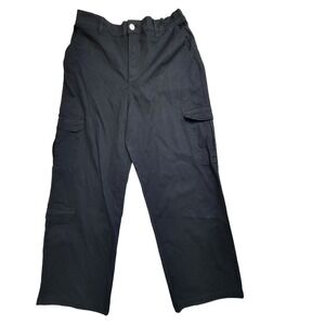 Forever‎ 21+ Womens Black Plus Size 0X Long Woven Cargo Pants With Pockets